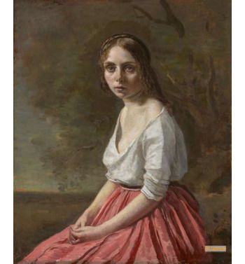 Young Woman In A Pink Skirt c1845 50