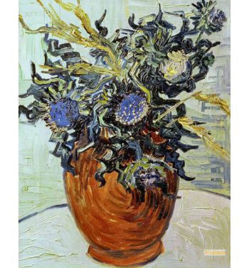 Vase With Flower And Thistles