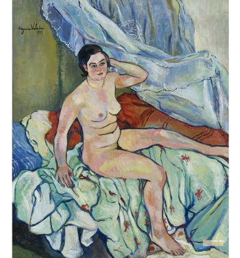 Nu Assis Au Bord D'Un Lit