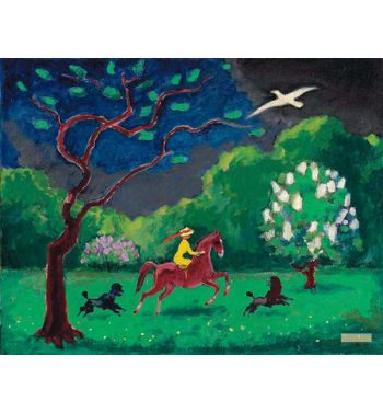 Woman Riding In A Landscape