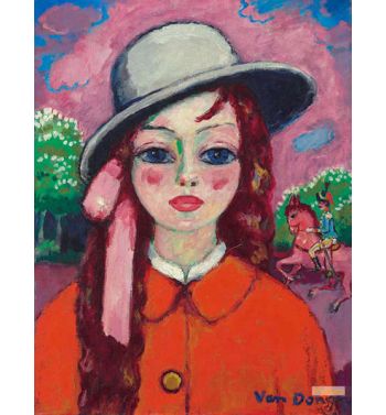 Little Girl Pink Little Horse