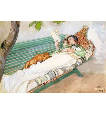 Woman Lying On A Bench