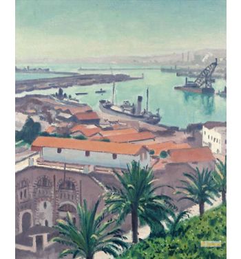 Palm Trees In Front Of The Harbor Of Agha