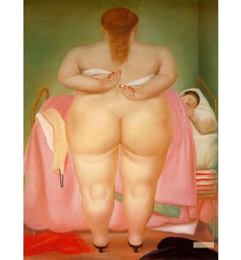 Woman Putting On Her Brassiere