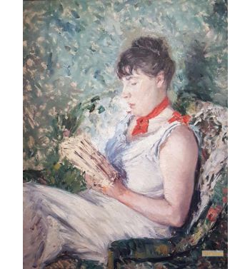 Portrait De Femme Assise, Lisant