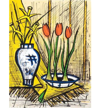 Deux Bouquets De Tulipes Et De Jonquilles