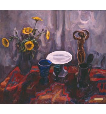 Still Life With Statuette And Flowers, C, 1934