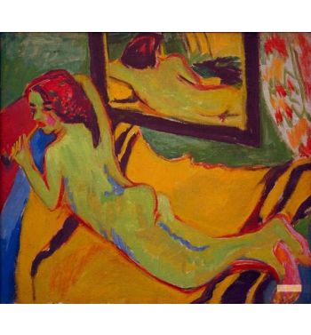 Lying Nude In Front Of Mirror