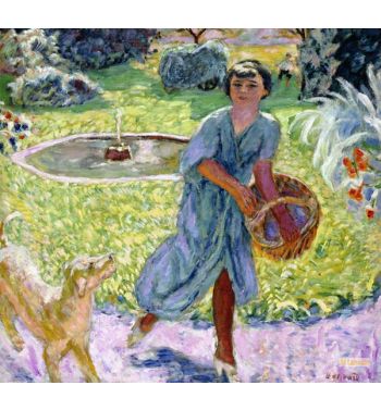 The Young Girl Or Young Girl Playing With A Dog