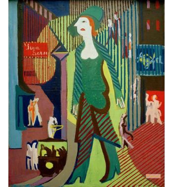 Woman Goes Over Nocturnal Street, Night Woman