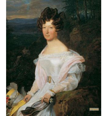 Lady In White Dress In Front Of Vienna Forest Landscape