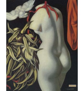 Statue Of Back With Leaves And Red Cloth