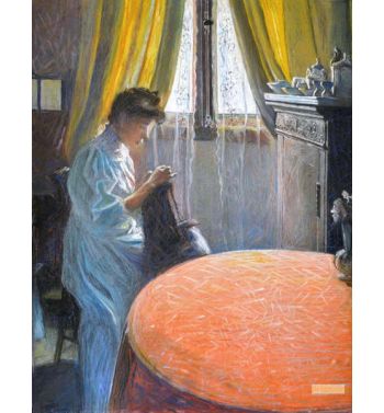 Femme Cousant