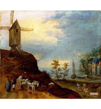 River Landscape With A Windmill