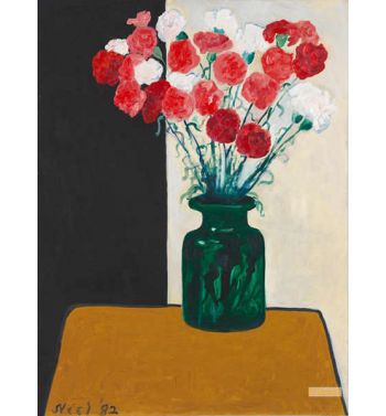 The Green Vase With Carnations 1982
