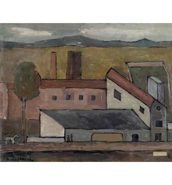 Landscape Measured With Factory And Mountain