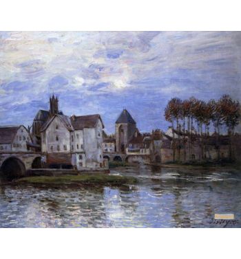 Moret At Sunset Bridge; Le Pont De Moret Au Couchant Soleil 1892
