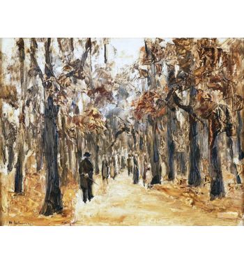 Zoological Gardens In Autumn With Figures Walking