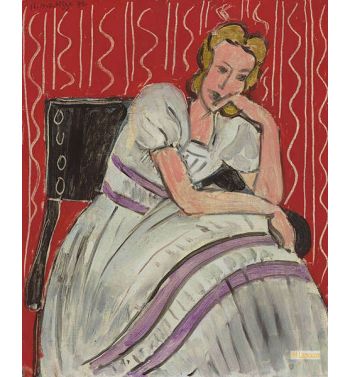 Gray Dress With Violet Stripes 1942