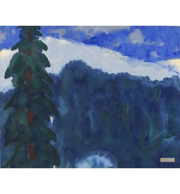Mountain Landscape With Fir Tree