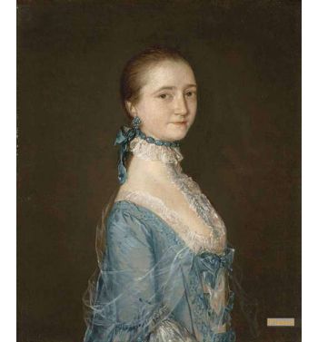 Elizabeth Wife Of Richard Colville In A Blue Dress