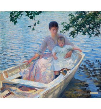 Mother And Child In A Boat