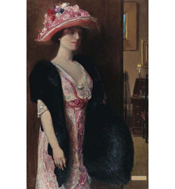Fire Opals, Lady In Furs Portrait Of Mrs. Searle, 1912