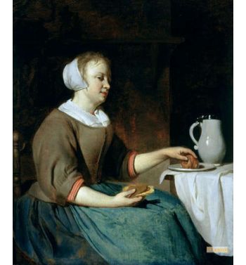 Portrait Of A Girl Seated At A Table