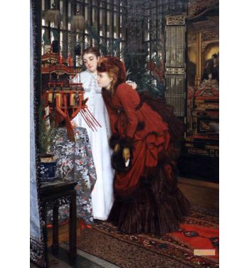 Giovane Donna Che Guarda Articoli Giapponesi 1869