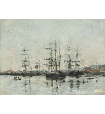 Port Anchored Ships 1885 90
