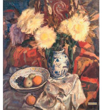 Still Life With Chrysanthymums And Fruit, C, 1935
