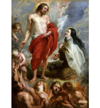 Saint Theresa Of Avila Interceding For Bernardino De Mendoza In Purgatory