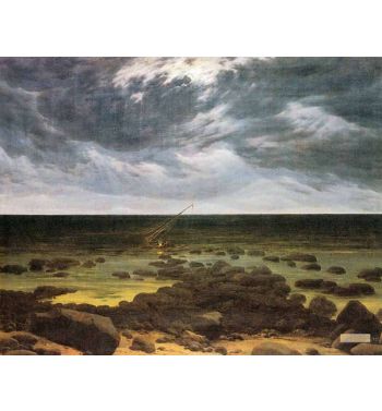 Seashore With Shipwreck By Moonlight