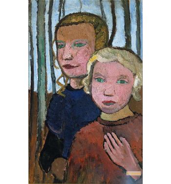 Two Girls In Front Of Birch Trees