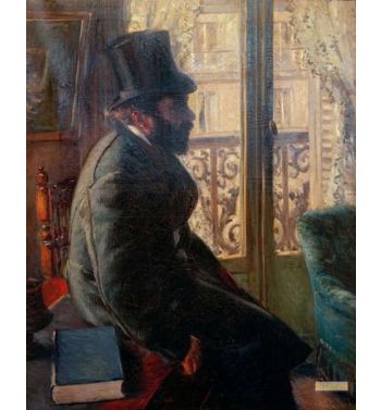 Man In Top Hat Sitting Near The Window