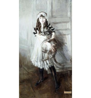 Portrait Of Josefina Errazuriz Holding A Cat 1910