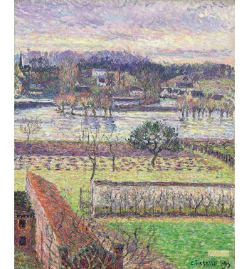View From The Artist's Window Flood Evening Effect Eragny