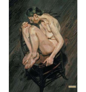 Naked Girl Perched on a Chair