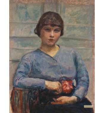 Young Girl In Blue With A Rose, c1916
