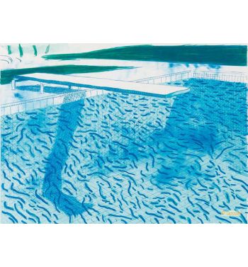 Water Made Of Thick And Thin Lines And Two Light Blue Washes