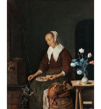 Woman Eating Known As 'The Cat'S Breakfast' C1661 64