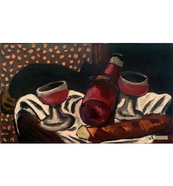 Still Life With Wine Glasses And Cat
