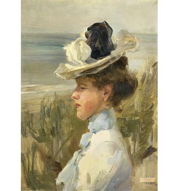 Young Woman Looking Out Over Sea