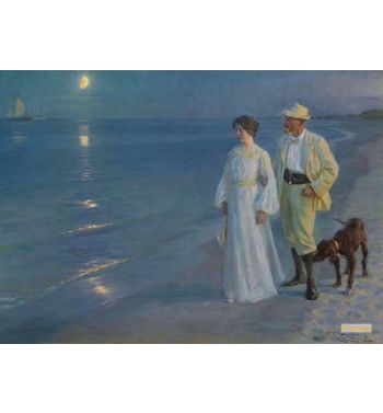 Summer Evening At Beach The Artist And His Wife