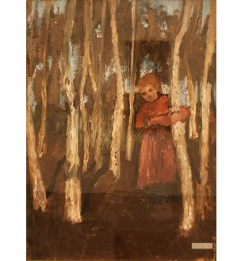 Girl In A Birch Forest