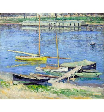 Sailboats At Moorings On The Seine In Argenteuil