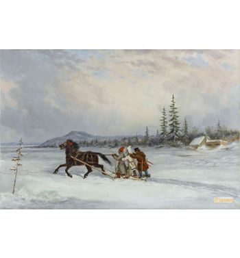 Habitants Sleighing c1855