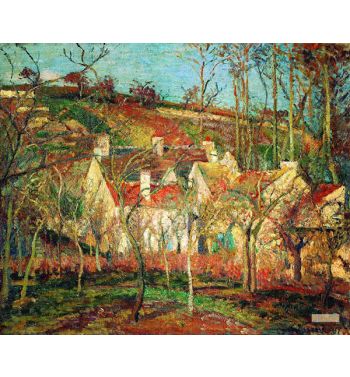 The Red Roofs In The Village Effects In Winter