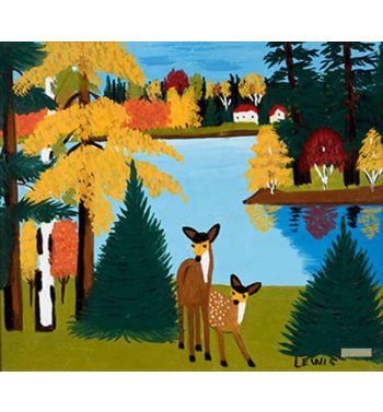 Fall Scene With Deer