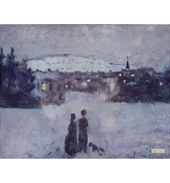 Winter Landscape In Skymning
